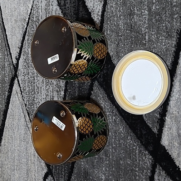 BATH & BODY WORKS PINEAPPLE 🍍 CANDLE HOLDERS BUNNY LID BUNDLE - Picture 5 of 8